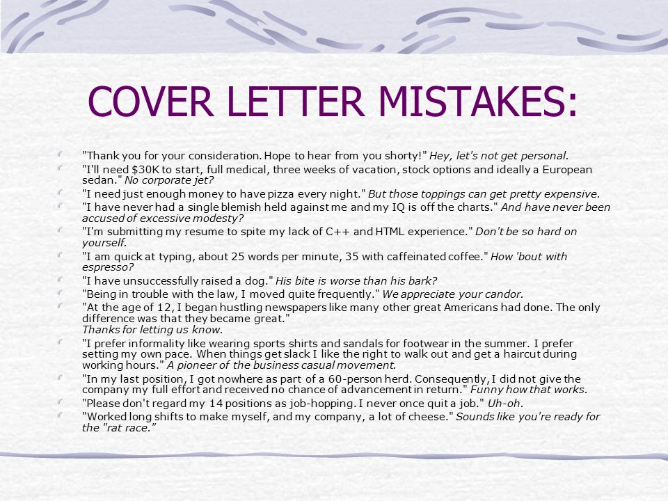 mistakes writing a business letter
